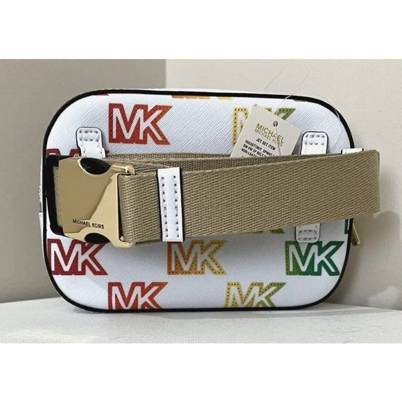 New Michael Kors Zip Belt Bag Vegan Non-Leather Pride Optic White - Picture 5 of 5